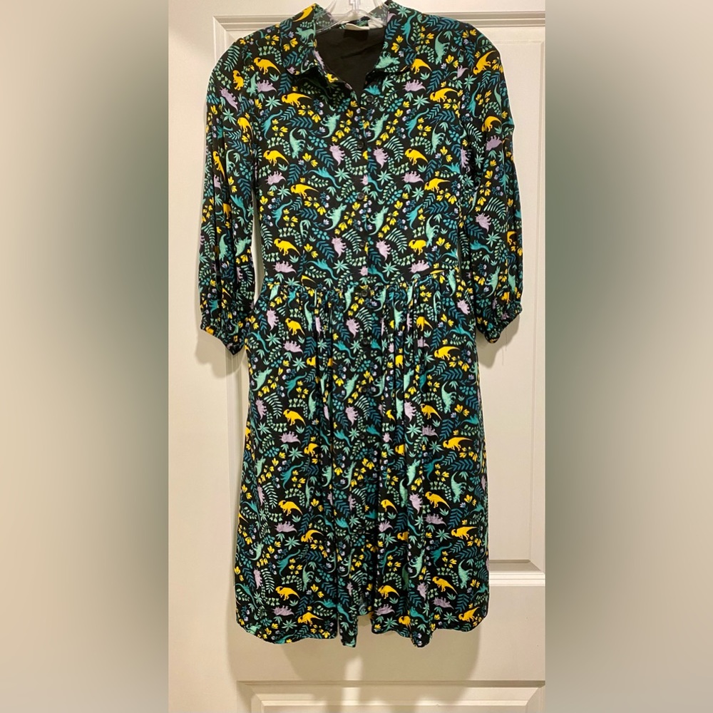Joanie dinosaur print shirt dress, size 4